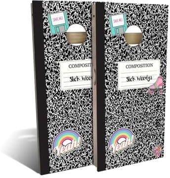 Skip's Garage 90s Notebook Outdoor Cornhole Board Set