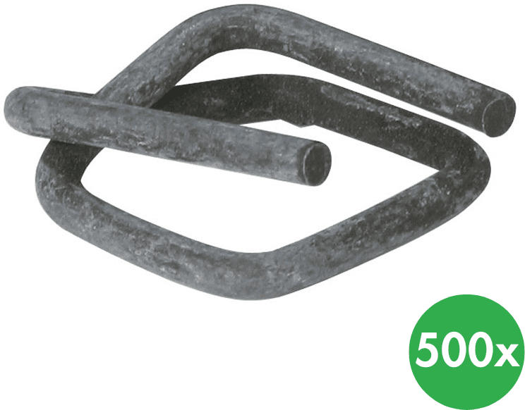 B2B Partner Oceľová spona pre PP/PES pásky, fosfátovaná 25 mm, 500 ks