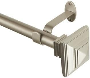 Threadmade Florence Window Curtain Rod and Stacked Squares Shaped Finial