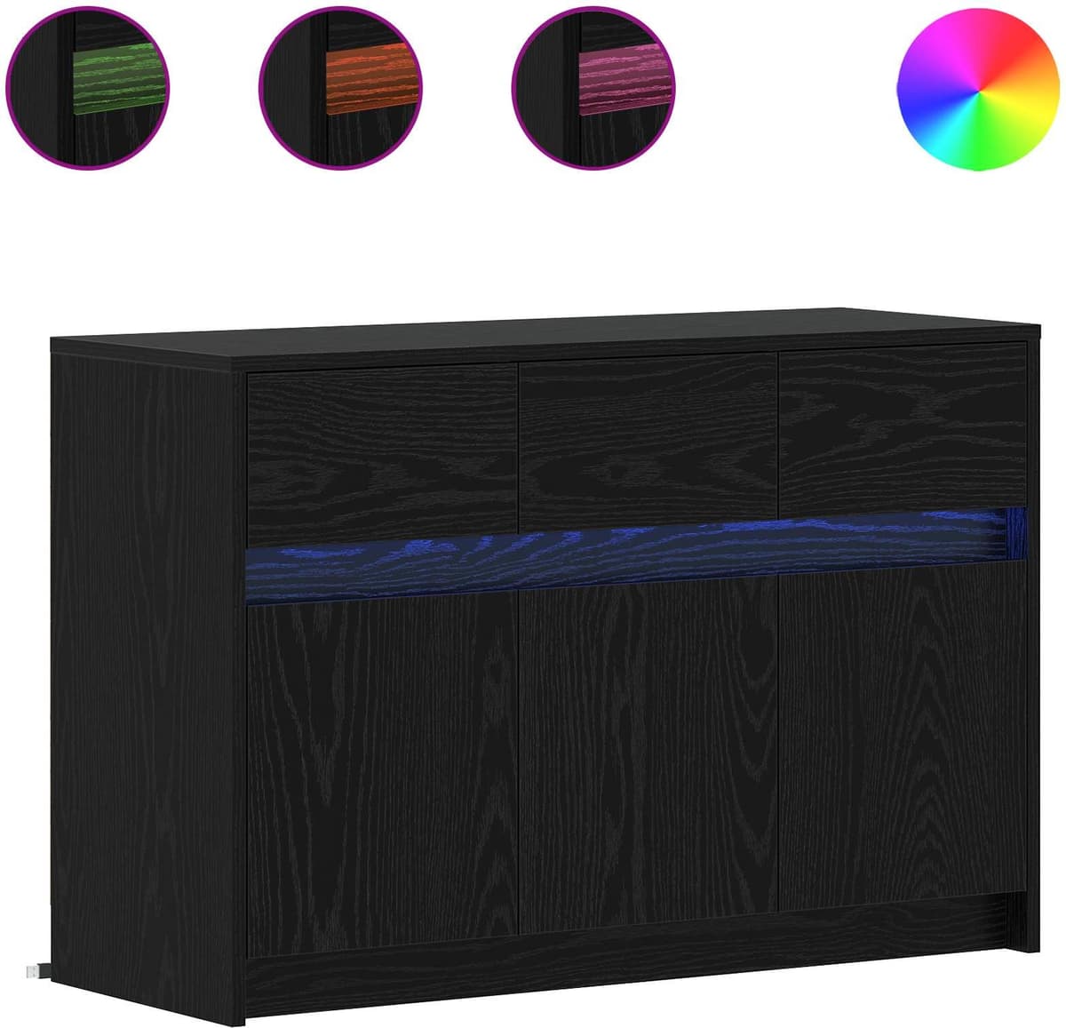 vidaXL Meuble TV 91 x 34 x 61 cm Chêne noir Bois d'ingénierie