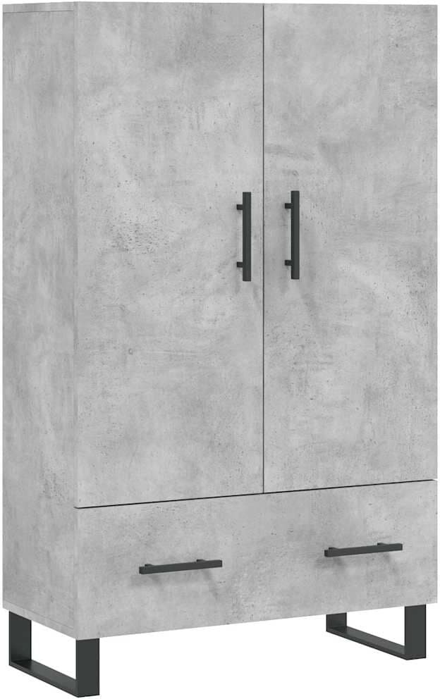 vidaXL Buffet haut gris béton 69,5x31x115 cm bois d'ingénierie