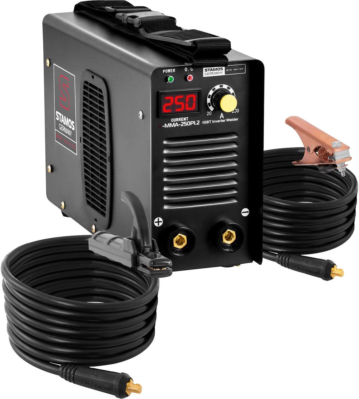 Stamos Pro Series Aparat de sudură cu arc - 250 A - cablu de 8 metri - pornire la cald - PRO S-MMA-250PI.2