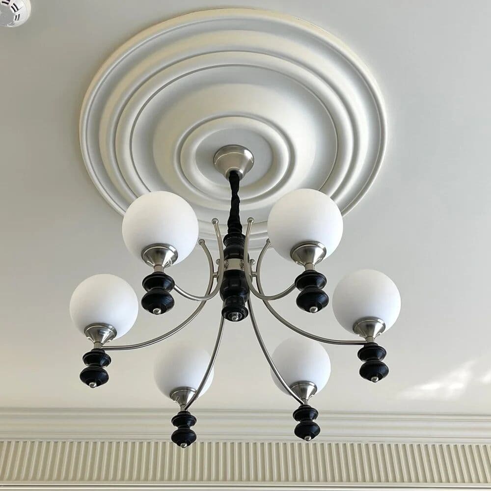 NA White Pu Mold Lamp Panel Imitation Plaster Polyurethane Decorative Shape Disc Lamp Holder Foam Plastic Decoration Material Round