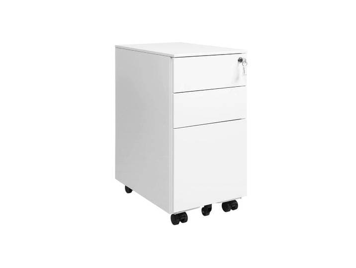 Hansiro Rollcontainer, Weiß, Metall, 45x60x30 cm, Büromöbel, Schreibtischcontainer, Rollcontainer