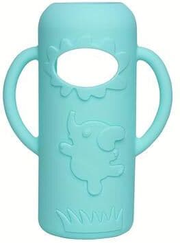 Tiny Tots Teens Trends Durable New Elephant Narrow neck Bottle Silicone Handle Sleeve For Milk Bottle, Juice Or Water Bottle green