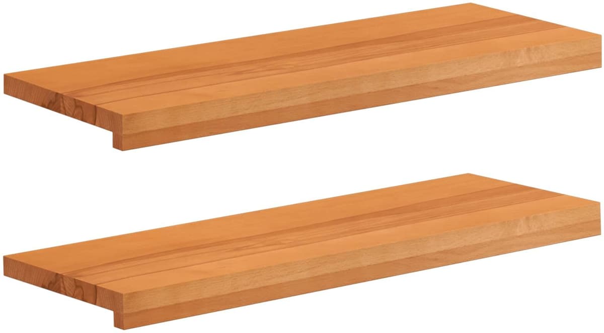 vidaXL Marches d'escalier 2 pièces 70 x 25 x 2 cm Marron Clair