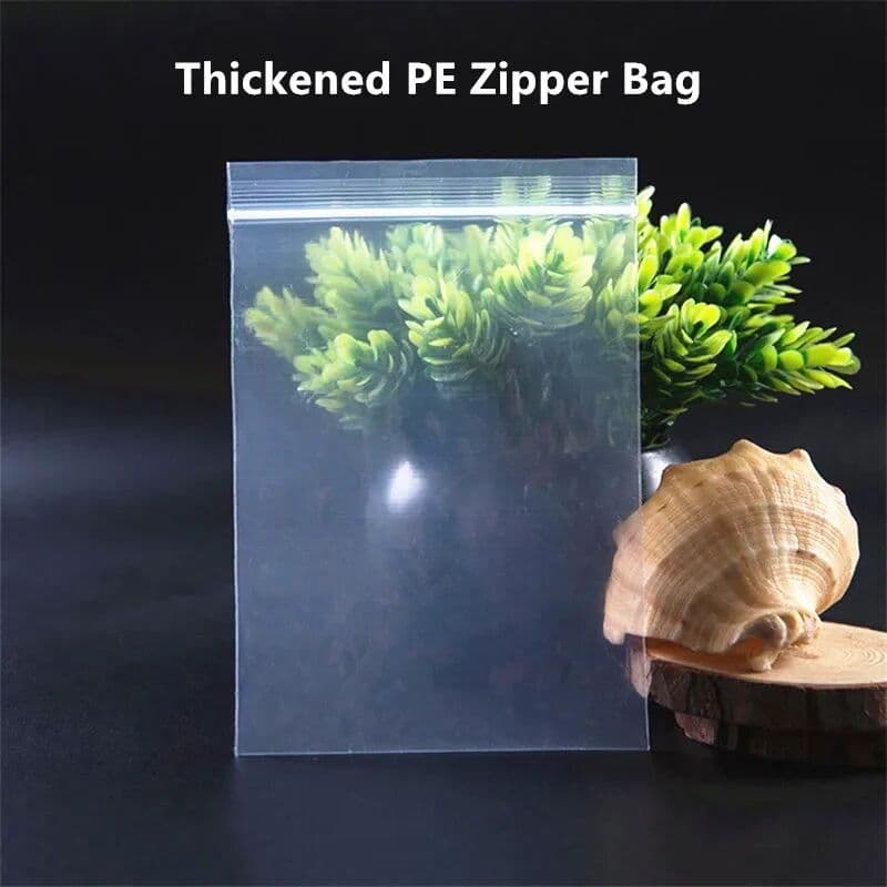 NISONAL 100pcs Reclosable Clear Thickened PE Zip-lock Bags, Zipper Self-sealing Plastic Pouches Food / Gift / Daily Commodity Packaging