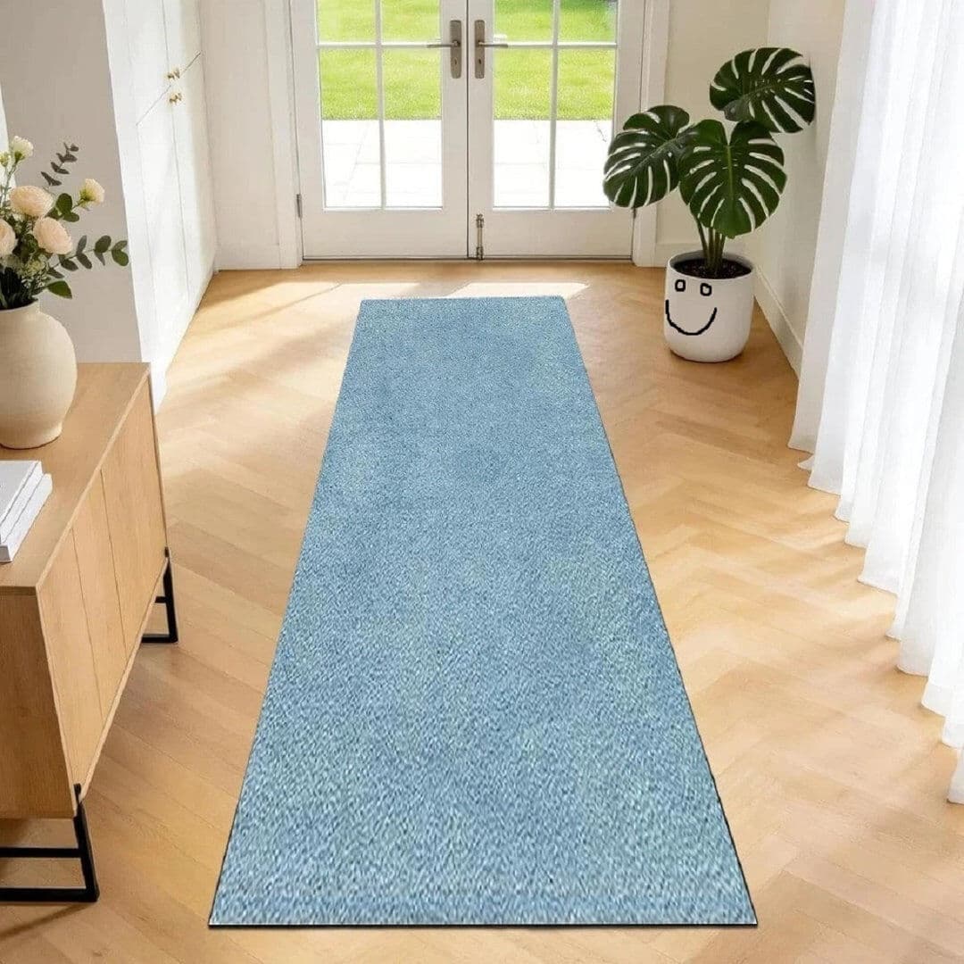 17 Stories Runner 60 cm x 220 cm Shaggy Area Rug Aqua 60cm W X 220cm L