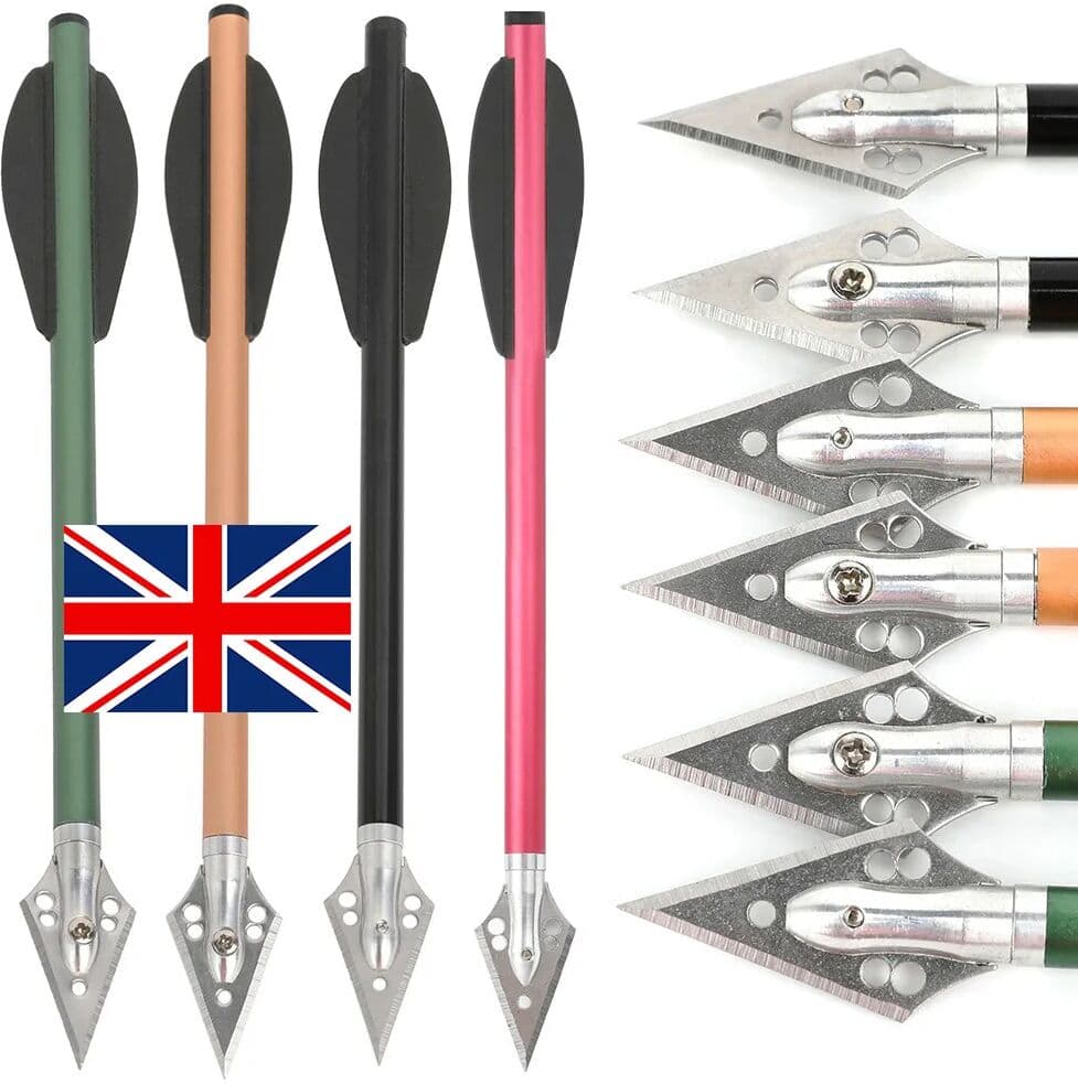 NONE Mini Crossbow Bolts 24pcs 6.3 Inch Aluminum Alloy Shaft Replaceable Steel Broadhead Plastic Vanes for Outdoor Archery Hunting Target Shooting