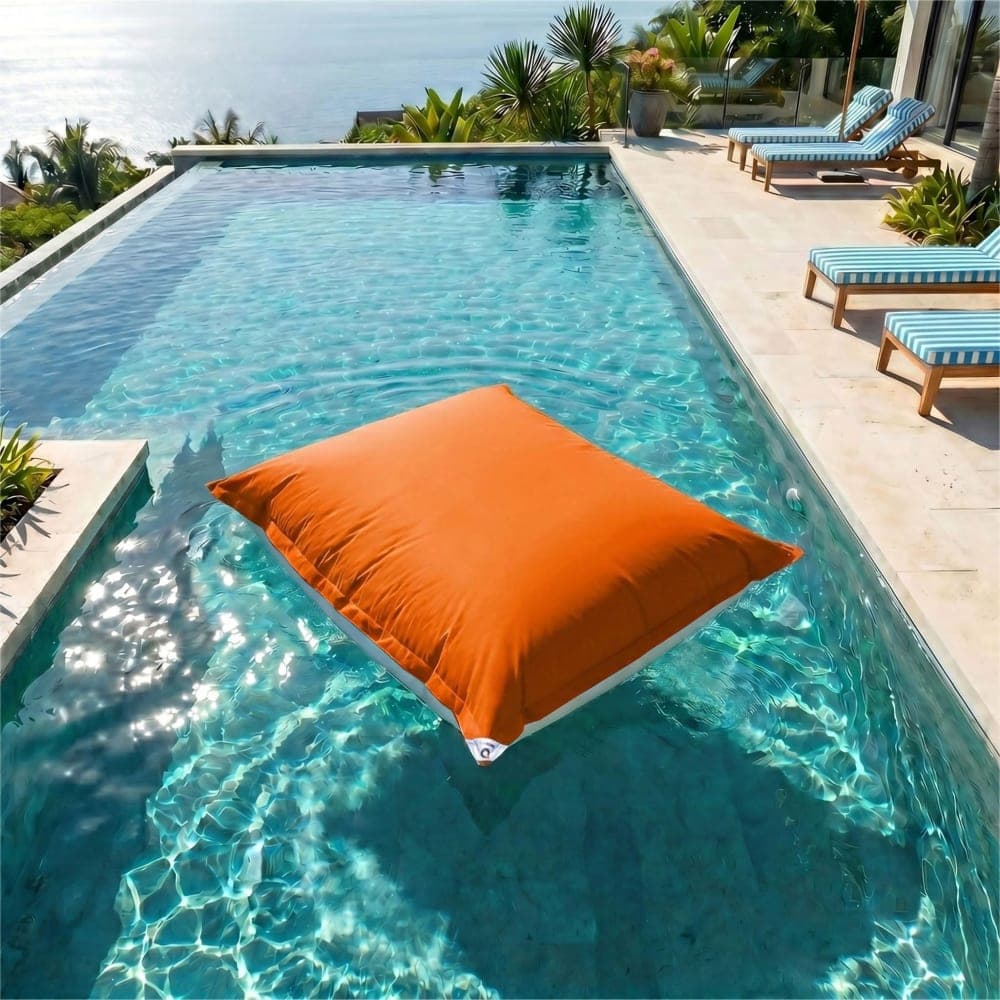 Deco Arts Funda puf flotante piscina gigante xxl anti-uv 180x140cm naranja