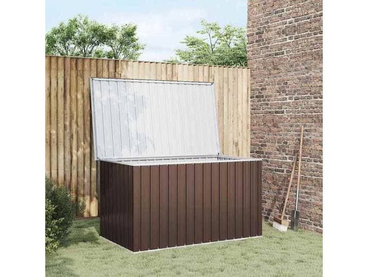 Coffre de rangement de jardin - - 171x99x93 cm - Brun - Acier galvanisé - Résistant aux intempéries