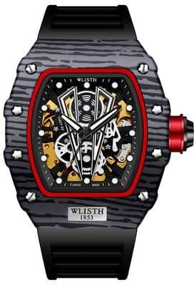 Youfap Market Business Men's Mechanical Watch, Waterproof Luminous Barrel Design black