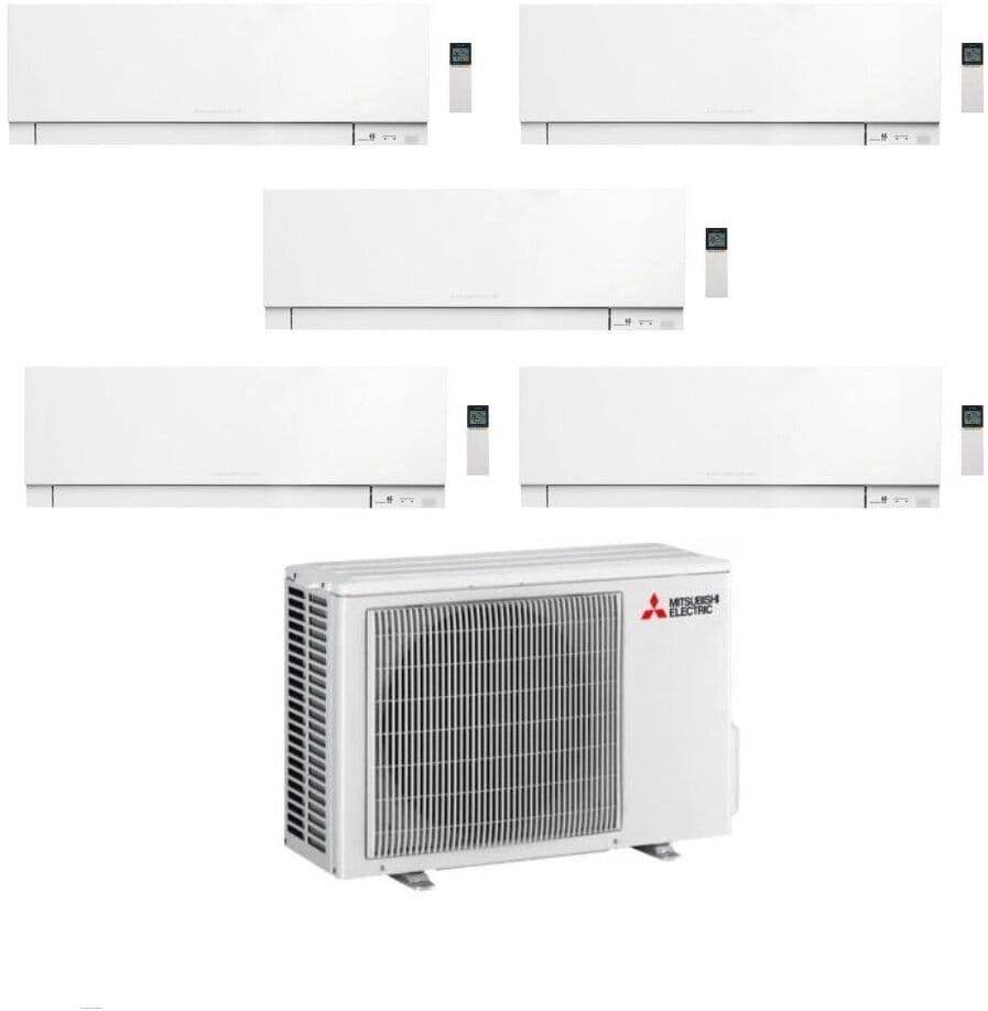 Mitsubishi Climatizzatore Penta Split Kirigamine Zen MSZ-EF Bianco 9+12+12+12+15 con MXZ-5F102VF Inverter R32 WiFi Classe A++