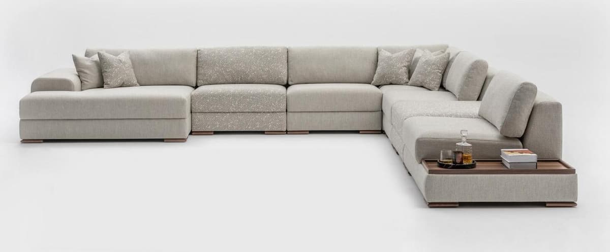 Sofas U-Form Modern Design Möbel Luxus Wohnzimmer Grau Ecksofa
