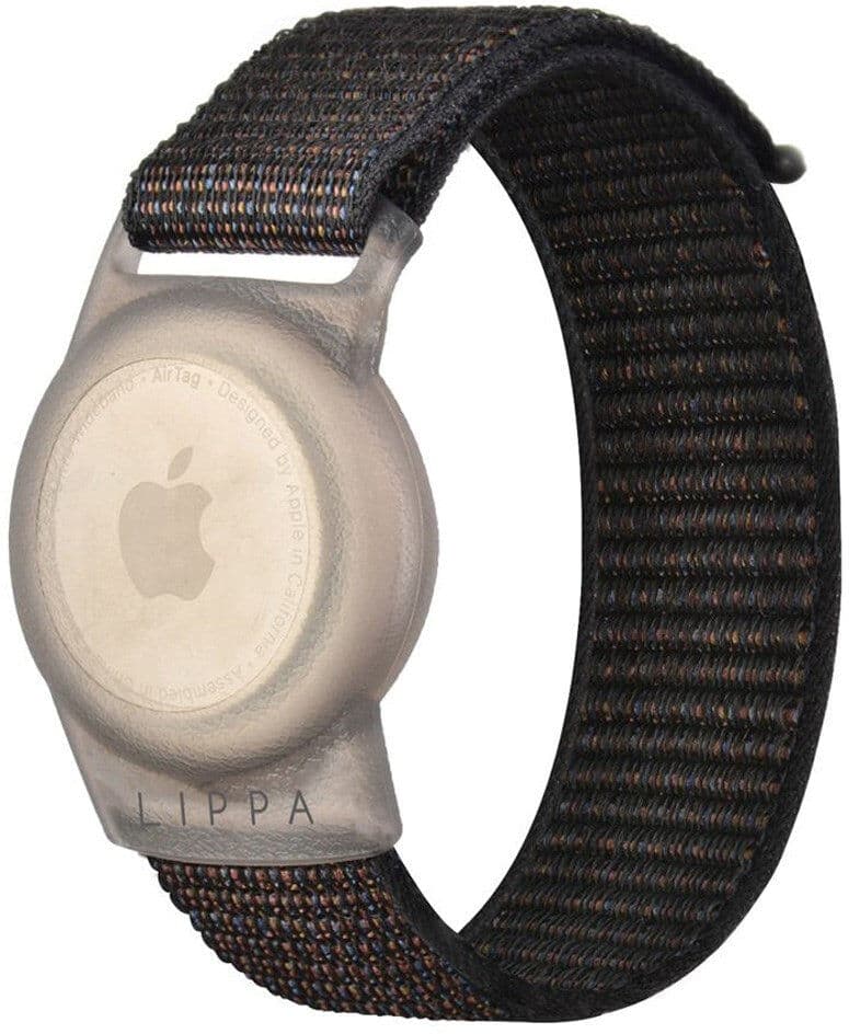 Lippa Nylon Armbånd til AirTag 1. & 2. Gen. - Sort