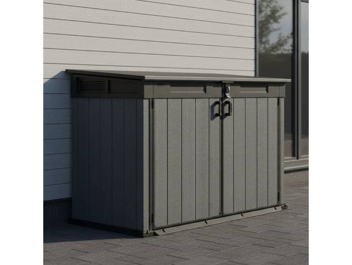 Armoire d'Extérieur Litchfield Dmora en Plastique Gris 191x109x133h cm