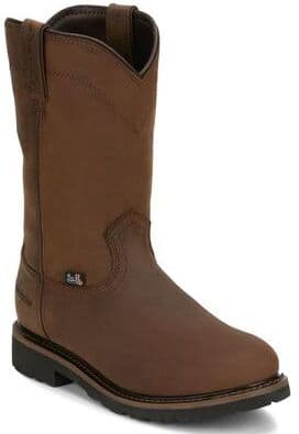 "Justin Original Workboots Drywall 10"" WP Round Toe - Mens 11.5 Brown Boot D"