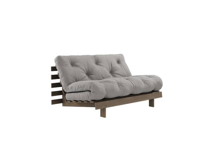 Daybett KARUP DESIGN Roots Sofa Bed, Schlafsofa,, Bettfunktion, FSC-Massivholz , grau (grau, raw), B:140cm H:85cm, Bezug: 80% Baumwolle, 20% Polyester, Daybetten, Daybett, Inkl. Futonmatratze, Made in Europe, langlebig, B: 140 oder 160 cm