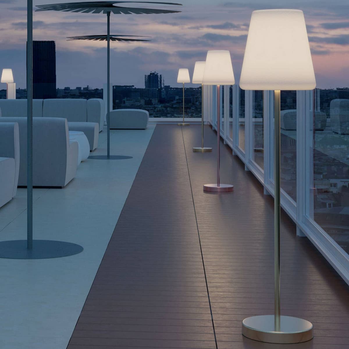 Newgarden Lampadaire Lola Slim 120 Solar, couleur anthracite 120, dimmable, noir, Métal