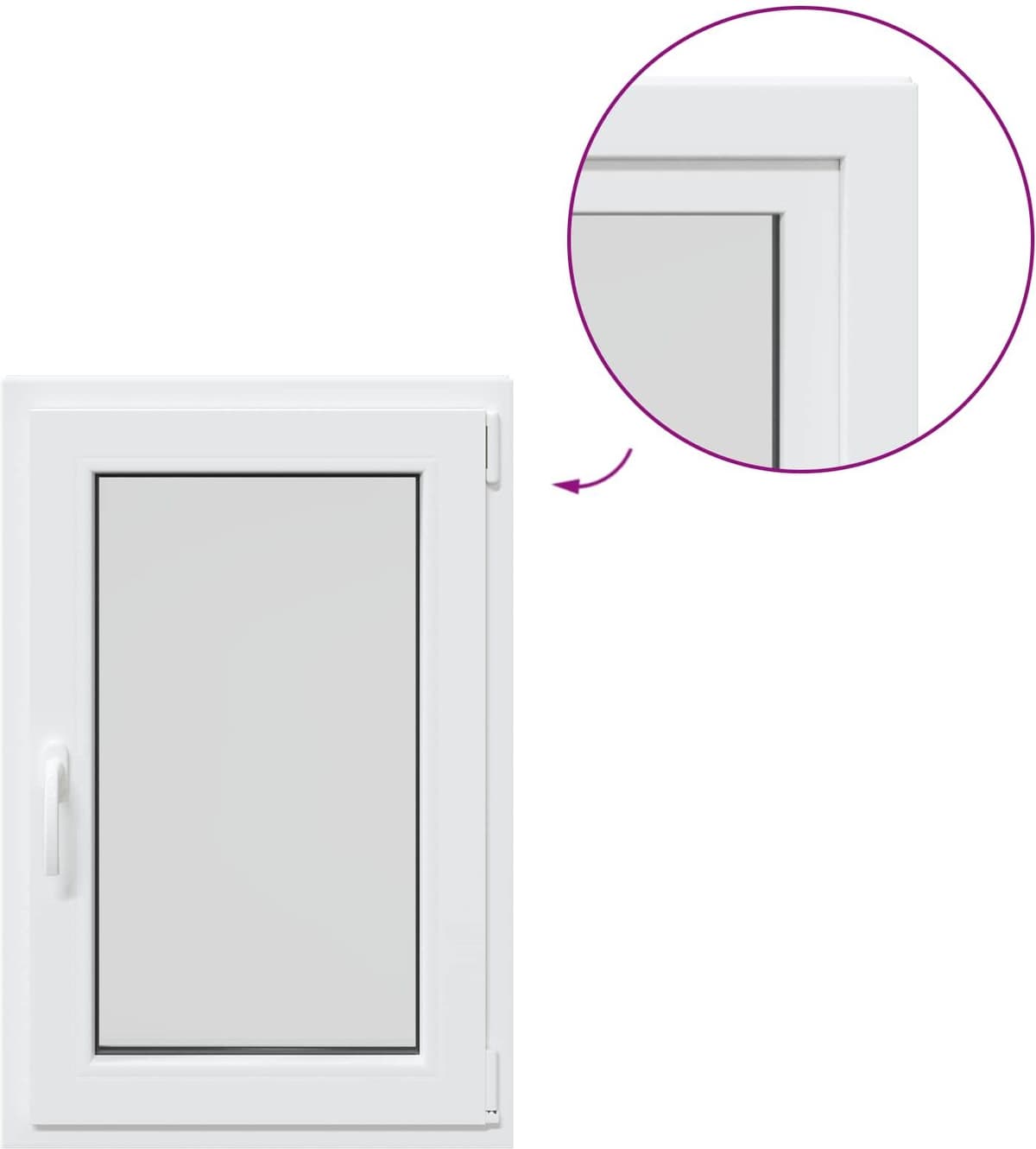 vidaXL Couleur intérieure de la fenêtre de sous-sol blanche RISOR