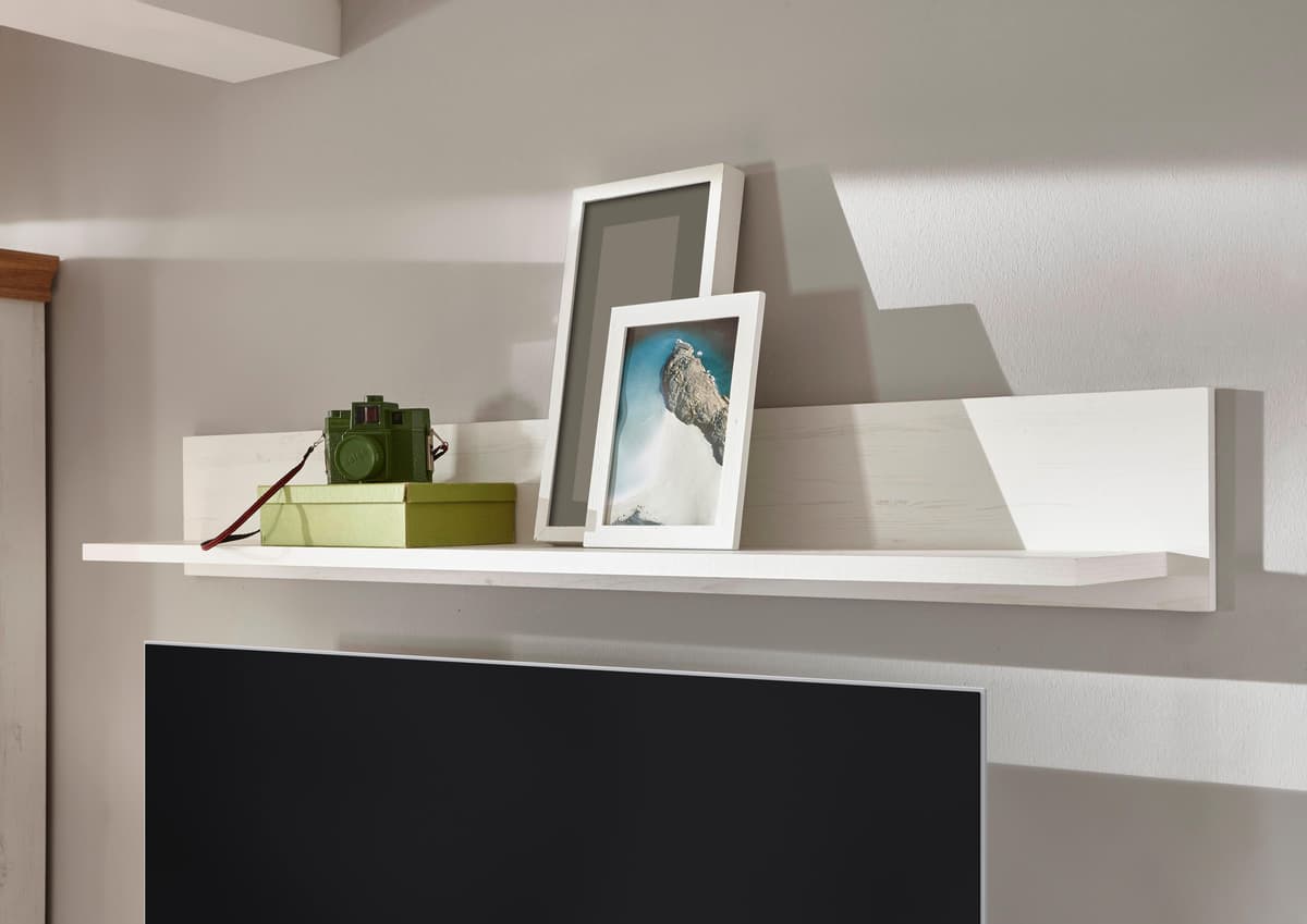 Wandboard HOME AFFAIRE "Cremona, modernes Wandregal, Wandhalter mit Ablagefach, 146 cm breit", weiss (pinie weiß nb, pinie weiß nb, applikation wotan eiche nb), B:146cm H:20cm T:20cm, Holzwerkstoff, Regale, Wandboard, vielseitig einsetzbares Hängeregal, i