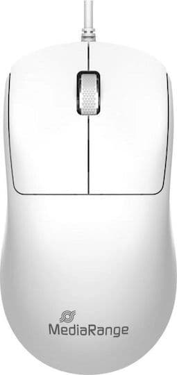 MediaRange Wired 3-Button Optical Mouse White MROS255