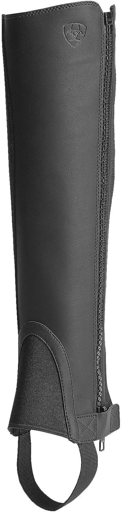 Scout Half Chap in Black Leather, Size: Small by Ariat