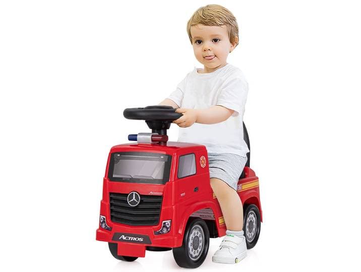 Mercedes-Benz Kinderauto met Licentie met Muziek en Claxon Zit-En-Duwspeeltje met Stuur en Verborgen Opbergruimte Rood