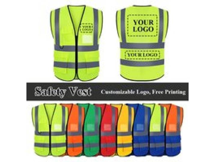 Aangepaste uw LOGO werkkledingvest met meerdere zakken, bouwbouwvesten met ritssluiting aan de voorkant, werkkleding voor dames en heren