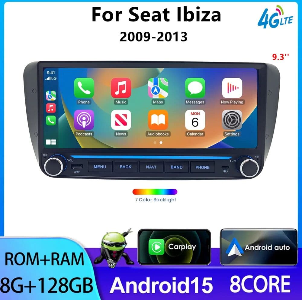 YAYP Wireless CarPlay Android Auto Car Radio For Seat Ibiza 6J 2008 2009 2010 2011 2012 2013 GPS Navigation Multimedia Autoradio