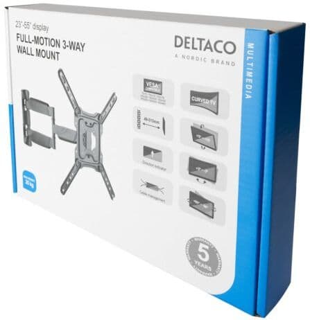 Deltaco Full-Motion, TV-seinäteline 23-55", max 35 kg