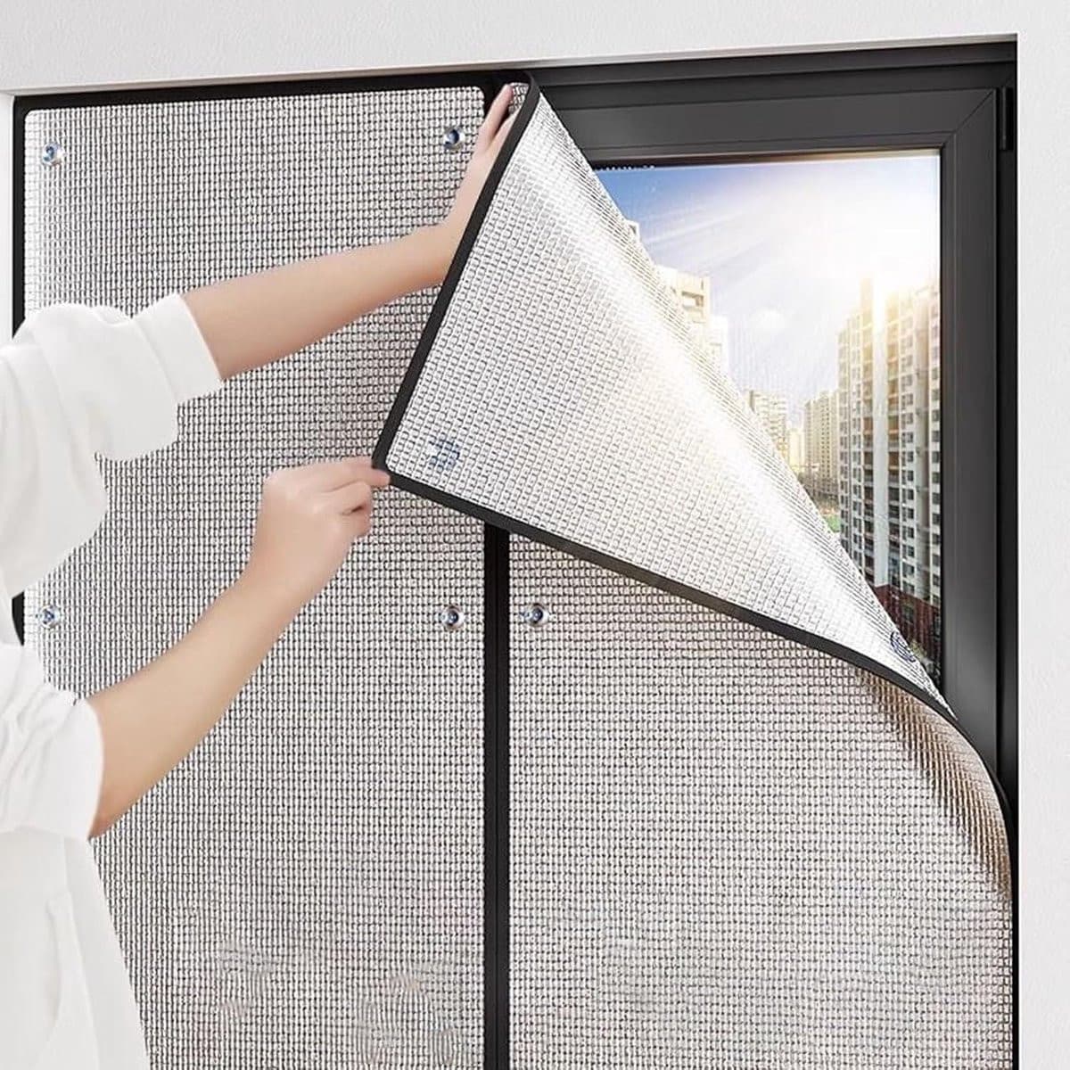 Zilveren verduisteringsfolie voor ramen tegen zonnewarmte, 30 x 100 cm