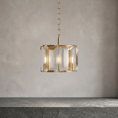 Solara Mini Pendant   Linear Alabaster Pendant   Brushed Gold / Round / Warm White (3000k)   MOD LIGHTING