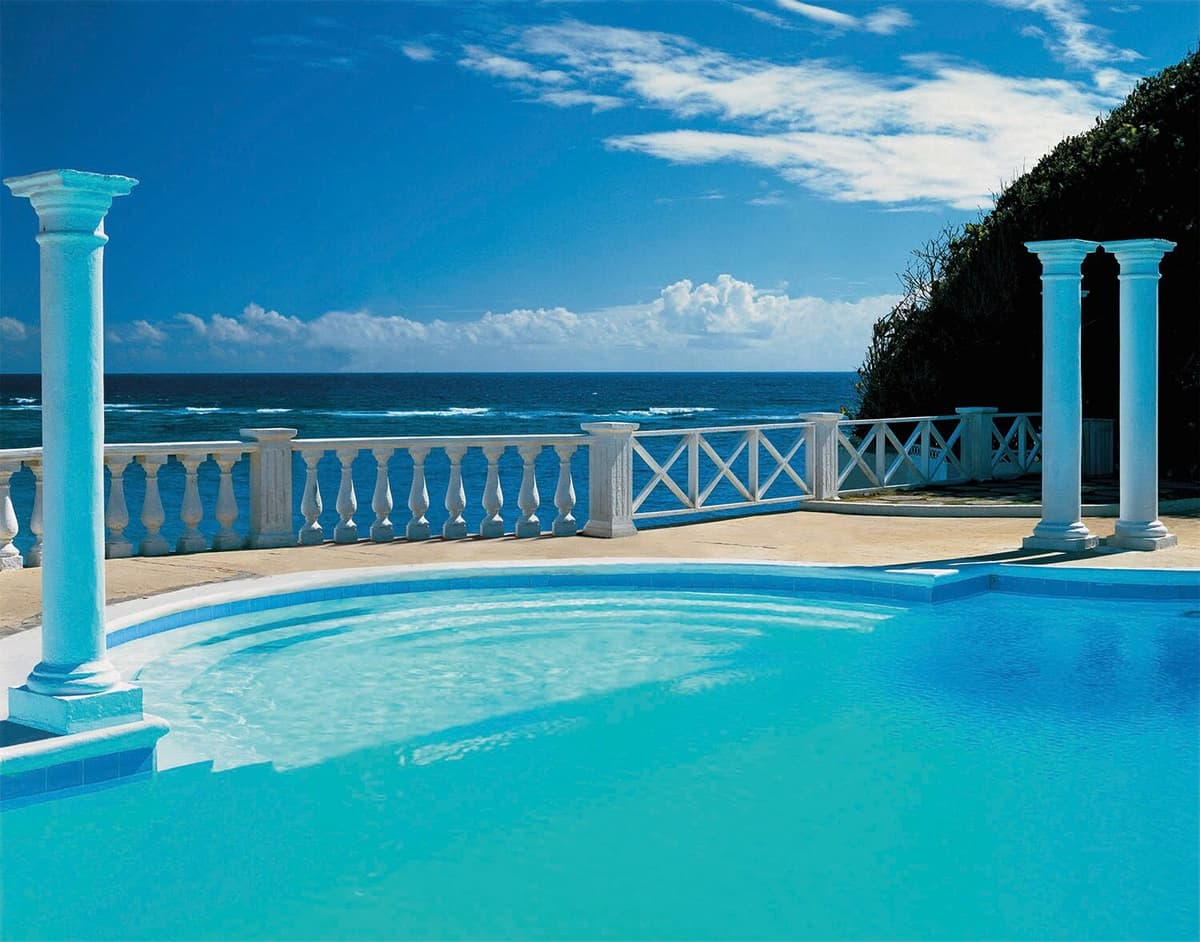 Fototapete PAPERMOON "Pool View", bunt, B:5m L:2,8m, Vlies, Tapeten
