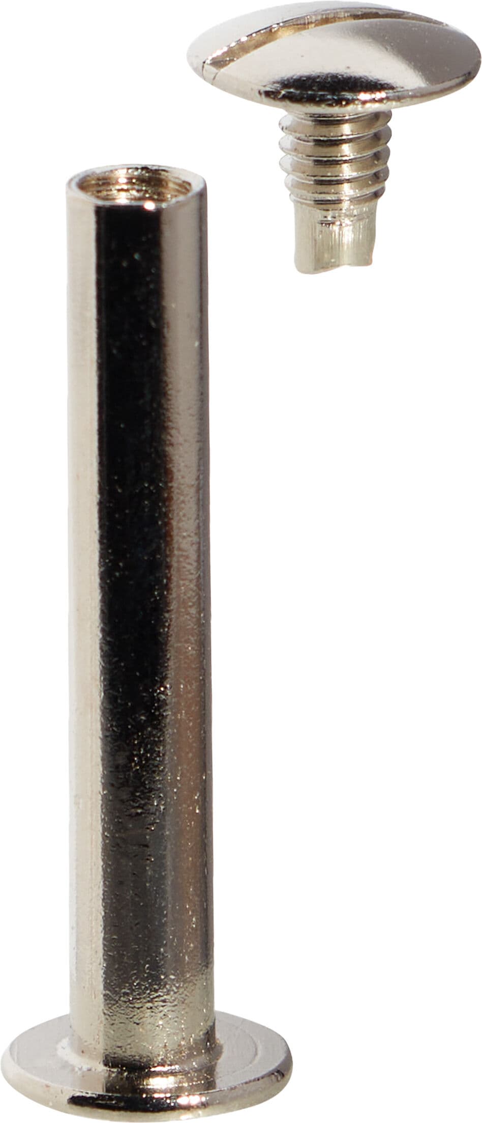 SPRINTIS 100 Unités - Vis de reliure, nickelé écrou lisse, vis fendue   49 mm, métal, argent