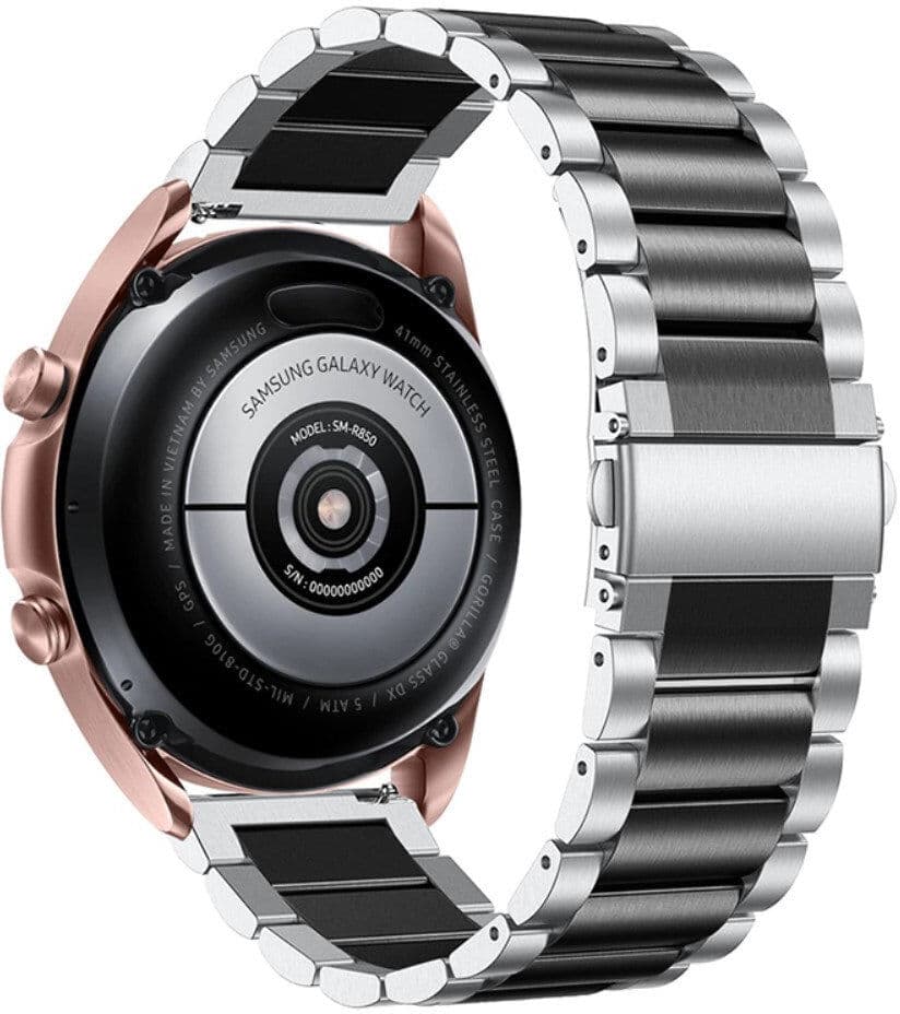 INCOVER Universal Smartwatch (20mm) - Rustfri Stål Rem - Sølv / Sort