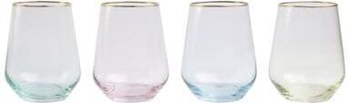 viva by VIETRI Rainbow Assorted Stemless Wine Glasses - Set of 4