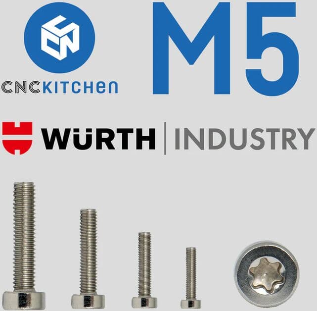 CNCKitchen M5 Screw Low Head Tx25 - 25pk 10mm