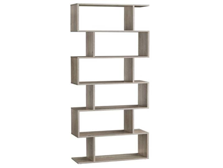 Bibliothèque Étagère à 6 Niveaux Meuble de rangement Cloison Séparateur pour Salon Chambre Bureau Grège