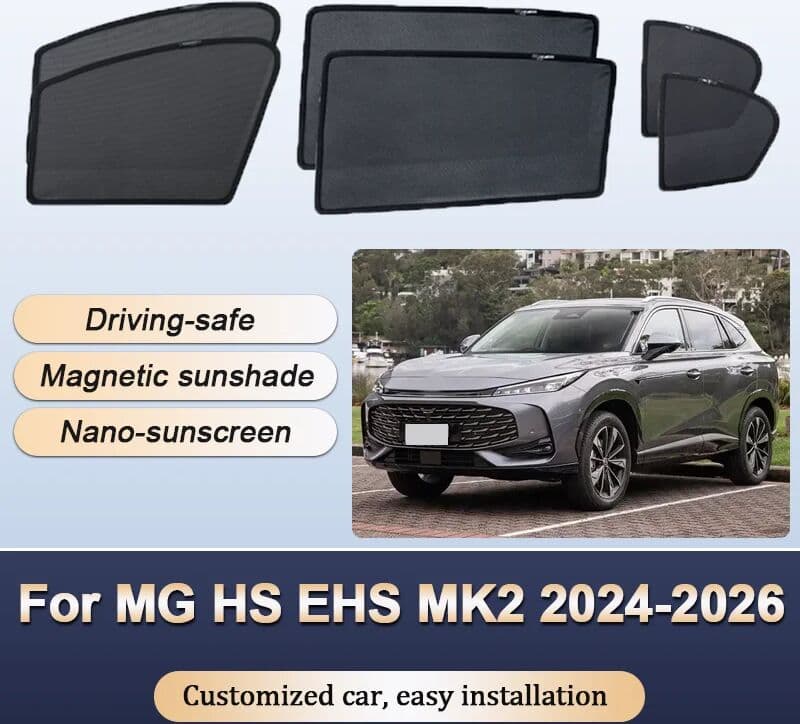 NONE Sun Shades For MG HS EHS MK2 2024 2025 2026 Roewe RX5 Sunshades Magnetic Heat insulation Window Visor Mesh Car Accessories