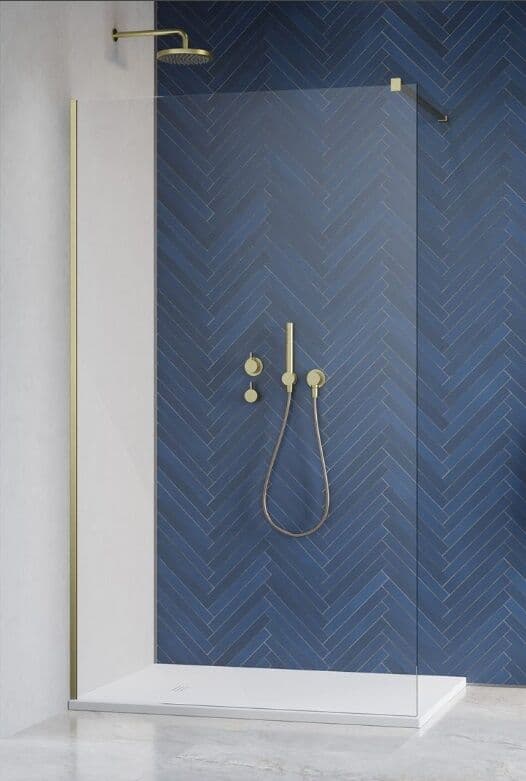 Radaway Modo X Brushed Gold II kabina Walk-in 100x200 złoty szczotkowany/przejrzyste 10mm 389304-99-01