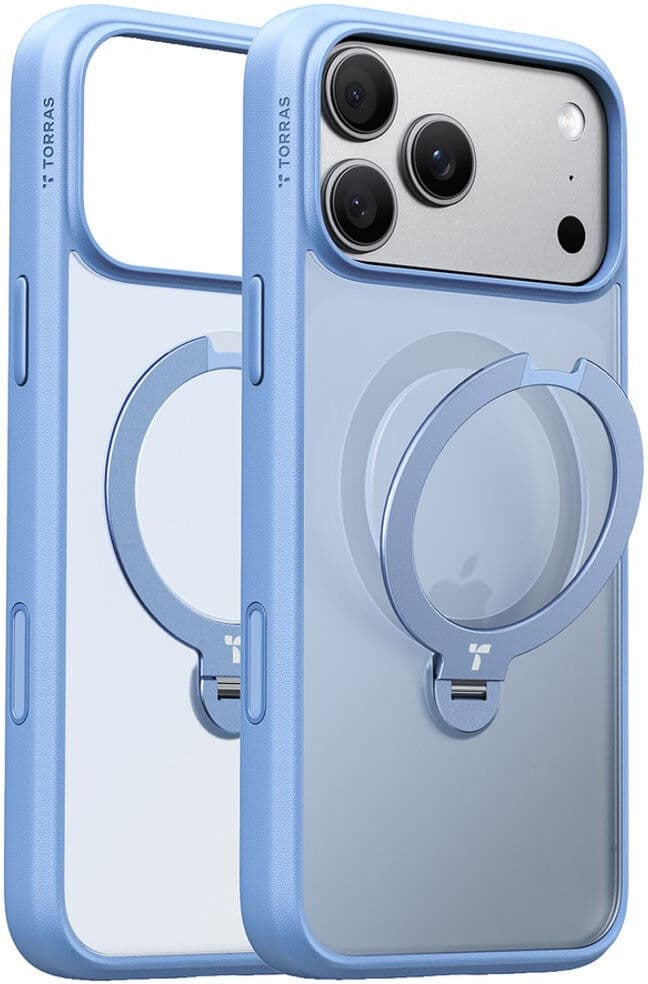iPhone 18 Pro Max / 17 Pro Max TORRAS Ostand Q3 Spin Bagside Cover - MagSafe Kompatibel - Blå