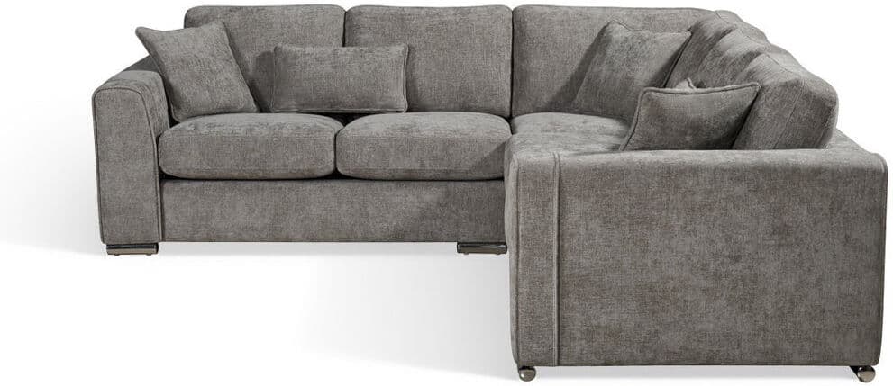 17 Stories 4 Seater Corner Sectional Grey Chenille 84cm H X 246cm W X 246cm D