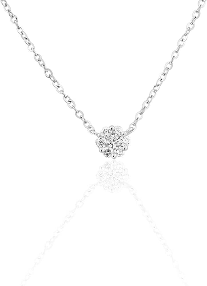 Collier Lady Diamonds En Or 750/1000 Blanc Et Diamant Femme