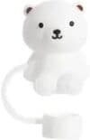 Perfect Picks Market """Cute Teddy Bear Silicone Straw Cover For Stanley Cup Silicone Dust Plug For Straw Protection, Design"" white"