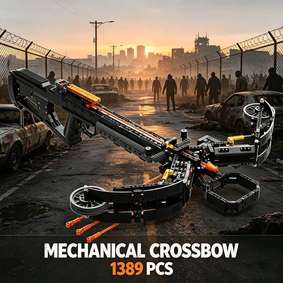 BXA 1389 PCS MOC Technical Walking Dars Crossbow Building Bricks Dead City Mechanical Bolts Shooting Toys Model Assembly Bricks Gift