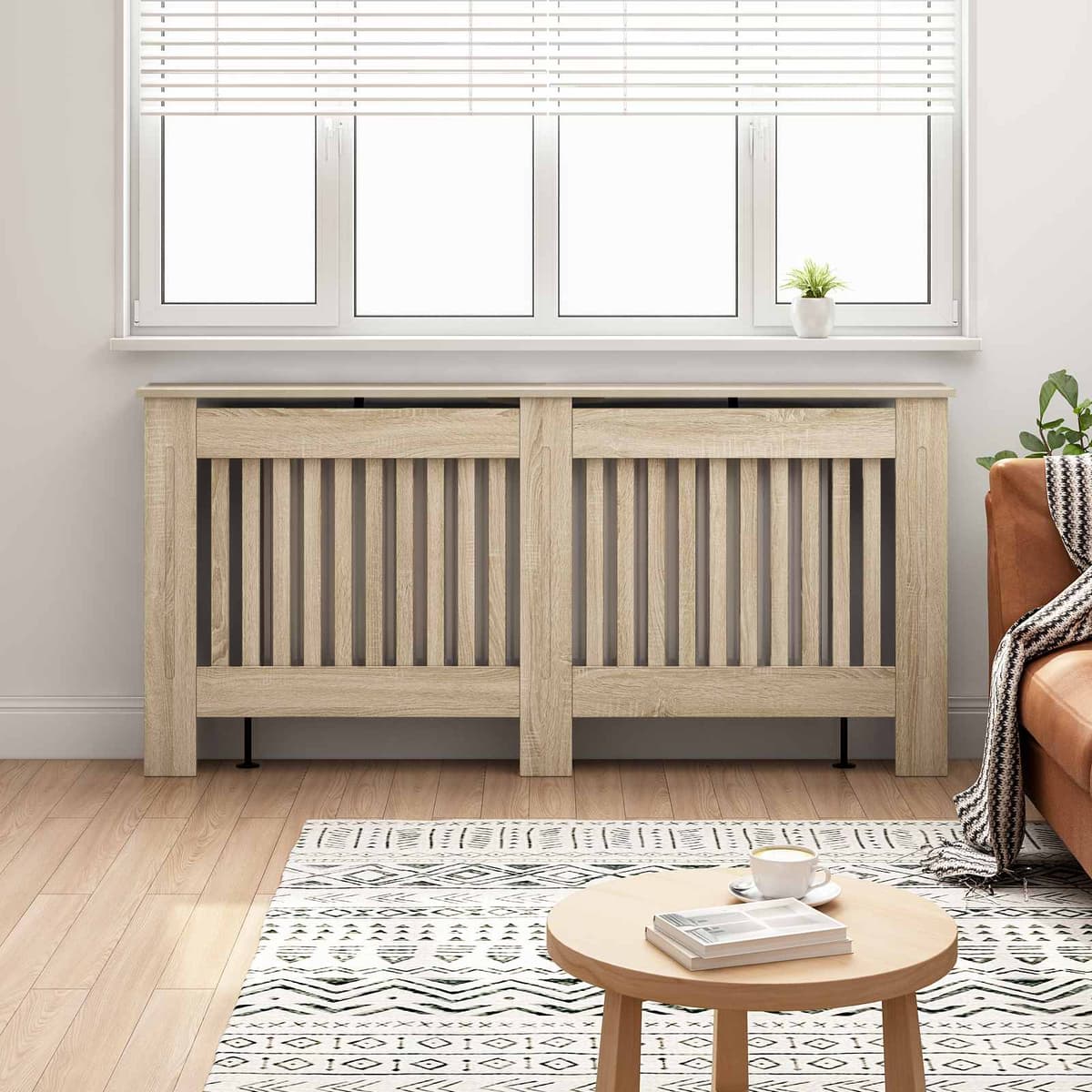 vidaXL Cache-radiateur 172x19x81 cm bois d'ingénierie