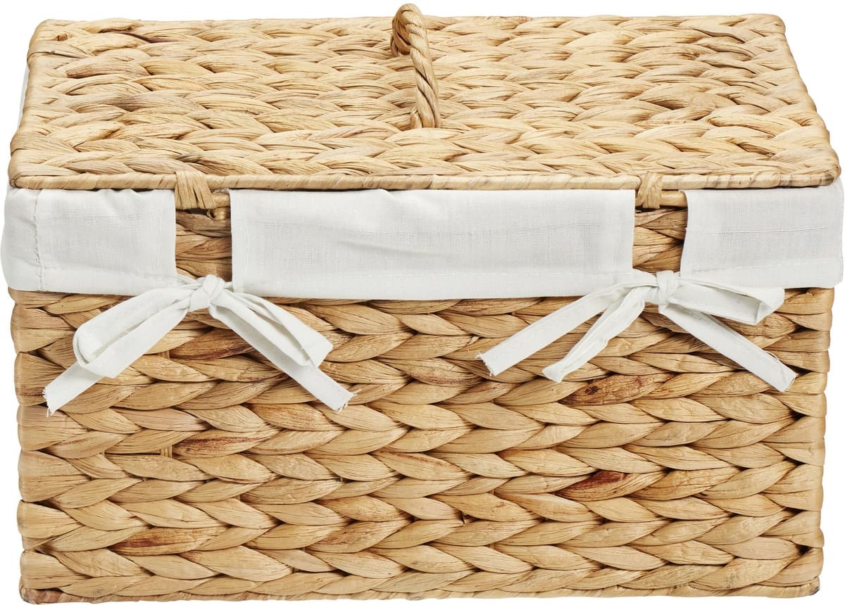 Aufbewahrungskorb DIAQUA "Romance 35 x 20 x 20 cm, Nature", beige (natur), B:35cm H:20cm T:20cm, Aufbewahrungsboxen, Aufbewahrungskorb natur B/H/T: 35cm x 20cm x 20cm