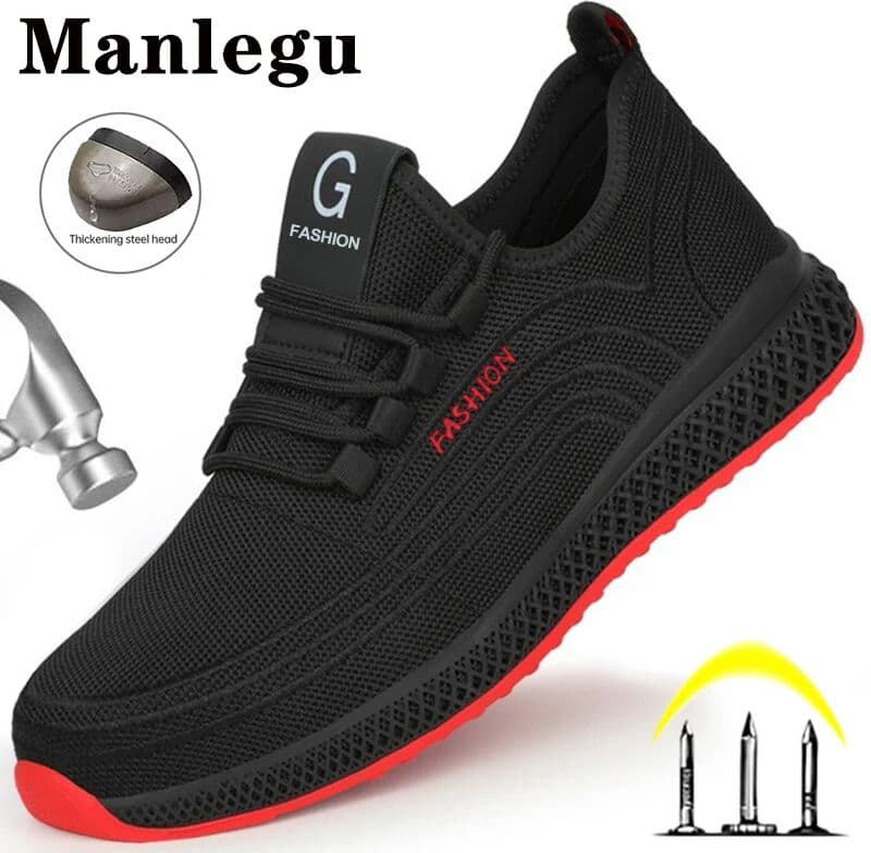 yuxiang Manlegu Air Mesh Steel Toe Work Shoes Breathable Working Shoes Women Man Safety Shoes Lightweight Puncture-Proof Safety Boots