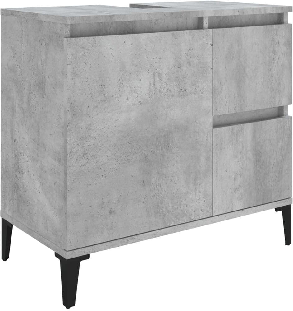 vidaXL Ensemble de meubles de salle de bain 4 pcs gris béton